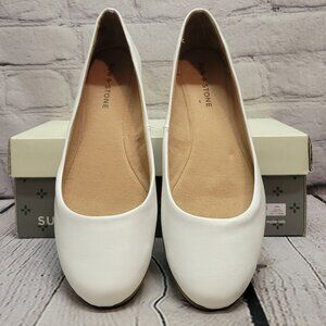Sun + Stone White Ballet Flats
